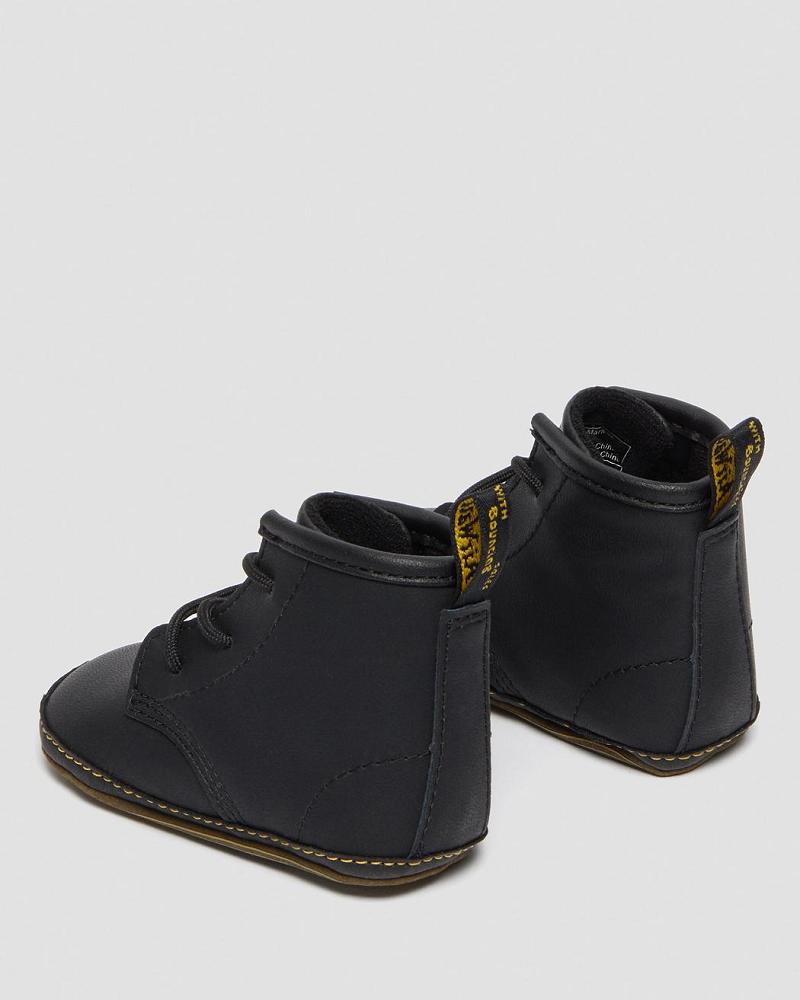 Black Kids' Dr Martens Newborn 1460 Auburn Leather Booties Casual Boots | CA 662QMA